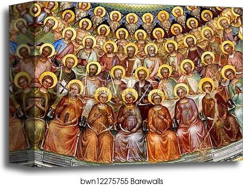 Paradise. Dome frescoes by Giusto De’ Menabuoi, Canvas Print