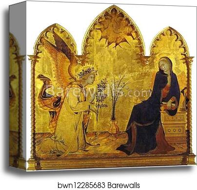 Annunciation by Simone Martini, Canvas Print