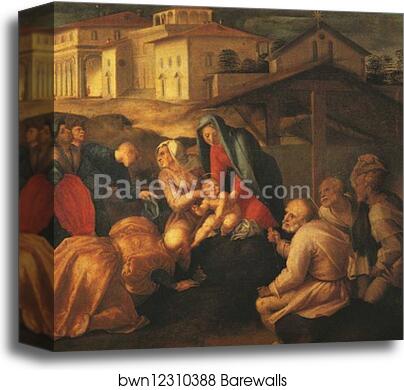 The Adoration of the Magi. Detail by Jacopo Carrucci, Known As Pontormo, Canvas Print