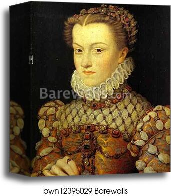 Portrait of Elisabeth of Austria, Queen of France by Francois Clouet, Canvas Print