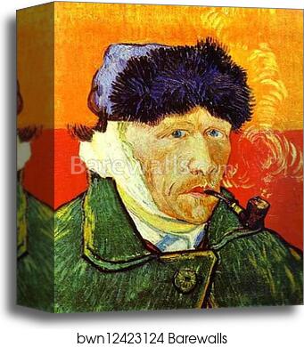 Self-portrait with a Pipe by Vincent Van Gogh, Canvas Print Self-portrait with a Pipe by Vincent Van Gogh, Canvas Print