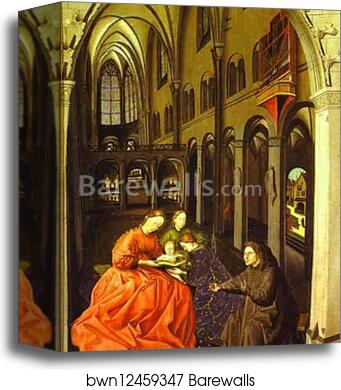 Madonna and Saints in a Church by Konrad Witz, Canvas Print