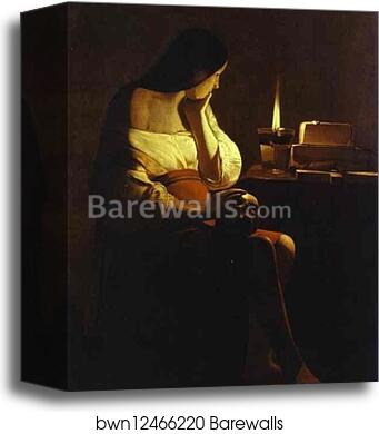Repenting Magdalene by Georges De La Tour, Canvas Print