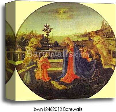 Adoration of the Child by Filippino Lippi, Canvas Print