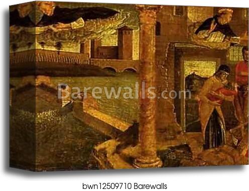 Miracles of St. Vincent Ferrar: He Rescues a Drowned Woman and Raises the Buried to Life by Giovanni Bellini, Canvas Print