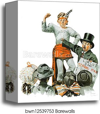 The Circus Barker by Norman Rockwell, Canvas Print