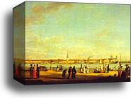 View of the Admiralty as Seen from the Embankment of Vasilievsky Island by Johann Georg Mayr, Canvas Print