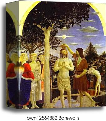 Baptism of Christ by Piero Della Francesca, Canvas Print