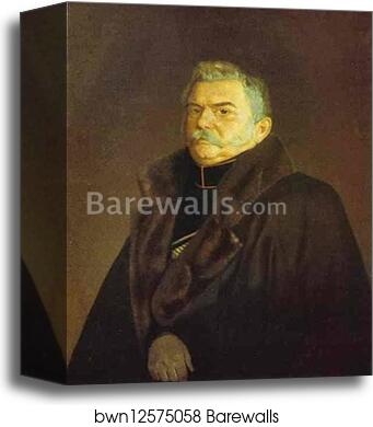 Portrait of Adjutant-General K. A. Shilder by Sergey Zaryanko, Canvas Print