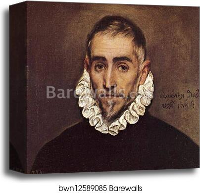 Elderly Gentleman by El Greco, Canvas Print