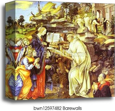 The Apparition of the Virgin to St. Bernard by Filippino Lippi, Canvas Print