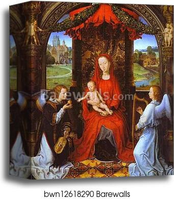 Madonna and Child with Two Angels by Hans Memling, Canvas Print