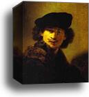 Self-Portrait with Velvet Beret and Furred Mantel by Rembrandt Harmenszoon Van Rijn, Canvas Print