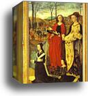 Maria Baroncelli with Her Daughter Margarita and SS. Margaret and Mary Magdalene. The right panel of the Portinari Altar by Hugo Van Der Goes, Canvas Print