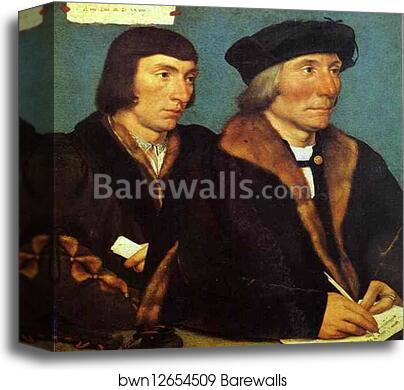 Double Portrat of Sir Thomas Godsalve and His Son John by Hans Holbein The Younger, Canvas Print