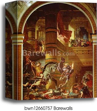 Heliodorus Driven from the Temple by Eugène Delacroix, Canvas Print