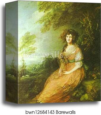 Mrs. Richard Brinsley Sheridan, nee Elizabeth Linley by Thomas Gainsborough, Canvas Print