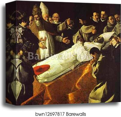 The Death of St. Bonaventura by Francisco De Zurbarán, Canvas Print