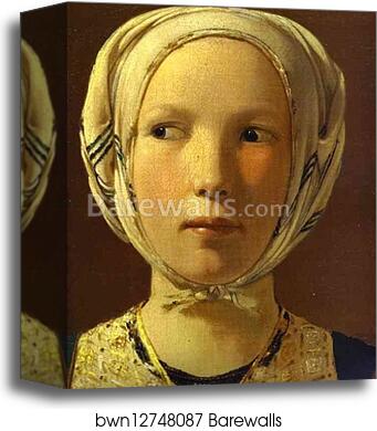 The Fortune-Teller. Detail by Georges De La Tour, Canvas Print