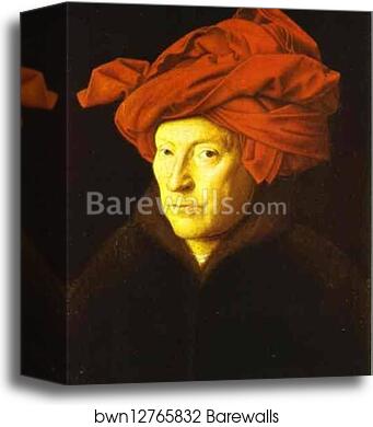 Man in a Red Turban by Jan Van Eyck, Canvas Print