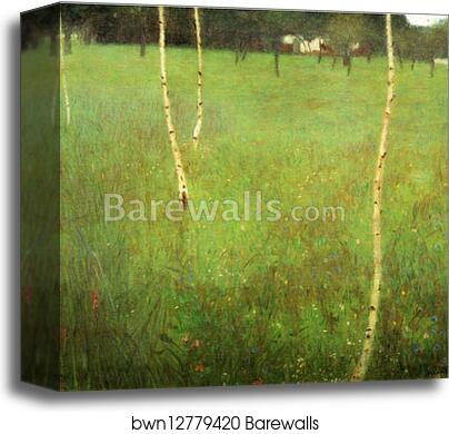 Farmhouses with Birch Trees by Gustav Klimt, Canvas Print