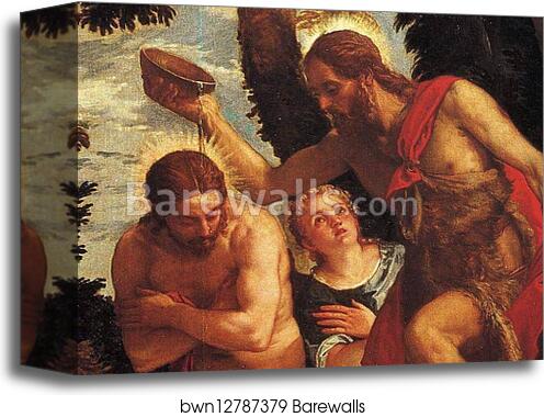 The Baptism of Christ. Detail by Paolo Veronese, Canvas Print