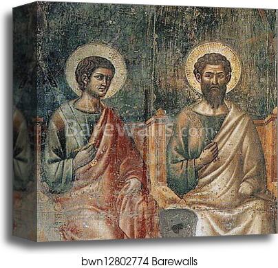 The Last Judgment. Seated Apostles. Detail by Pietro Cavallini, Canvas Print
