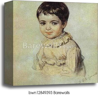 Portrait of Maria Kikina as a Child by Karl Brulloff, Canvas Print