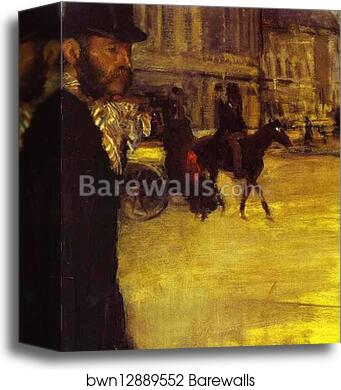 Place de la Concorde. Detail by Edgar Degas, Canvas Print
