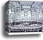 The Wedding Feast of Peter I and Catherine in the Winter Palace of Peter I in St. Petersburg on February 19, 1712 by Alexey Zubov, Canvas Print