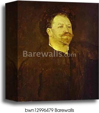 Portrait of the Italian Singer Francesco Tamagno by Valentin Serov, Canvas Print