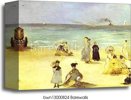 Beach at Boulogne-sur-Mer by Edouard Manet, Canvas Print