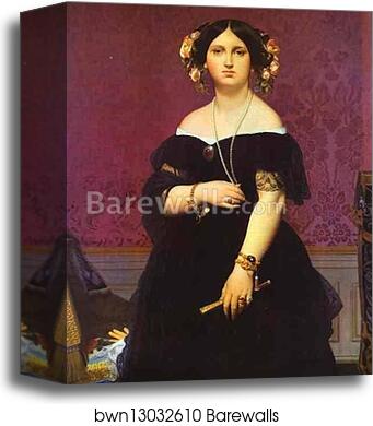 Portrait of Madame Moitessier Standing by Jean-Auguste-Dominique Ingres, Canvas Print
