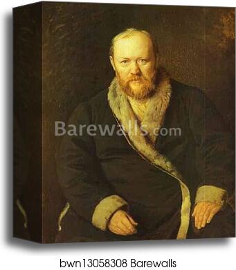 Portrait of the Playwright Alexander Ostrovsky by Vasily Perov, Canvas Print