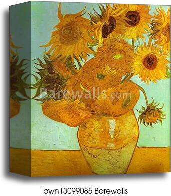 Twelve Sunflowers by Vincent Van Gogh, Canvas Print