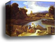 Landscape with St. Matthew by Nicolas Poussin, Canvas Print
