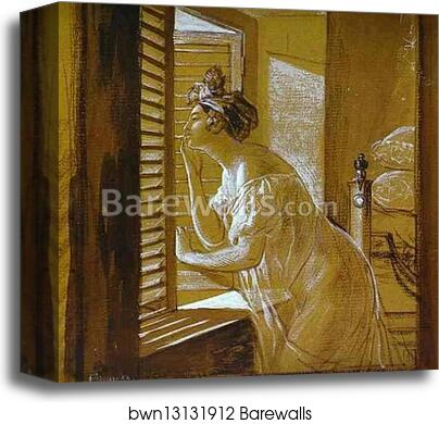 Italian Woman Blowing a Kiss by Karl Brulloff, Canvas Print