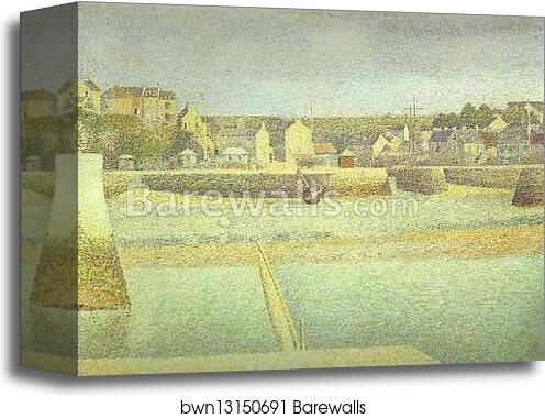 Port-en-Bessin, l'avant-port, maree basse by Georges Seurat, Canvas Print