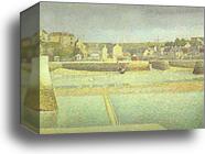 Port-en-Bessin, l'avant-port, maree basse by Georges Seurat, Canvas Print