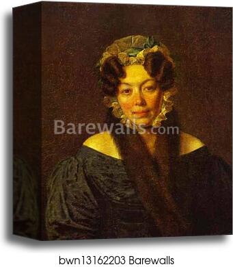 Portrait of M. M. Philosophova by Alexey Venetsianov, Canvas Print