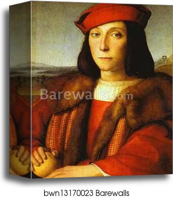 Portrait of a Man with an Apple by Raphael, Canvas Print