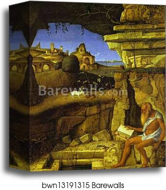 St. Jerome Reading by Giovanni Bellini, Canvas Print