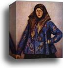 Cossak Woman (Portrait of L.T. Motorina) by Vasily Surikov, Canvas Print