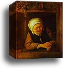 An Old Woman by Window by Adriaen Van Ostade, Canvas Print