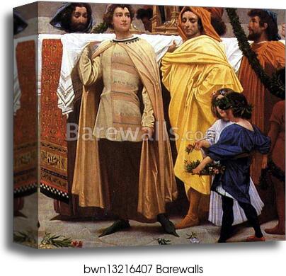 Cimabue's Celebrated Madonna is Carried in Procession through the Streets of Florence; in front of the Madonna, and Crowned with Laurels, walks CImabue Himself, with his Pupil Giotto; behind It Arnolfo Di Lapo, Gaddo Gaddi, Andrea Tafi, Niccola Pisano, Bu by Frederick Leighton, Canvas Print