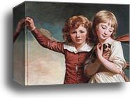 The Clavering Children. Detail by George Romney, Canvas Print