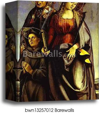 SS. Augustine, Catherine of Alexandria, and Anthony of Padua by Luca Signorelli, Canvas Print