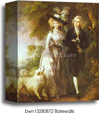 William Hallett and His Wife Elizabeth, nee Stephen, known as "The Morning Walk" by Thomas Gainsborough, Canvas Print William Hallett and His Wife Elizabeth, nee Stephen, known as "The Morning Walk" by Thomas Gainsborough, Canvas Print