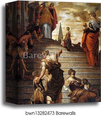 Presentation of the Virgin in the Temple. Detail by Jacopo Robusti, Called Tintoretto, Canvas Print