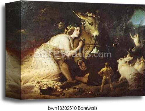 Scene from "A Midsummer Night's Dream": Titania and Bottom by Sir Edwin Landseer, Canvas Print